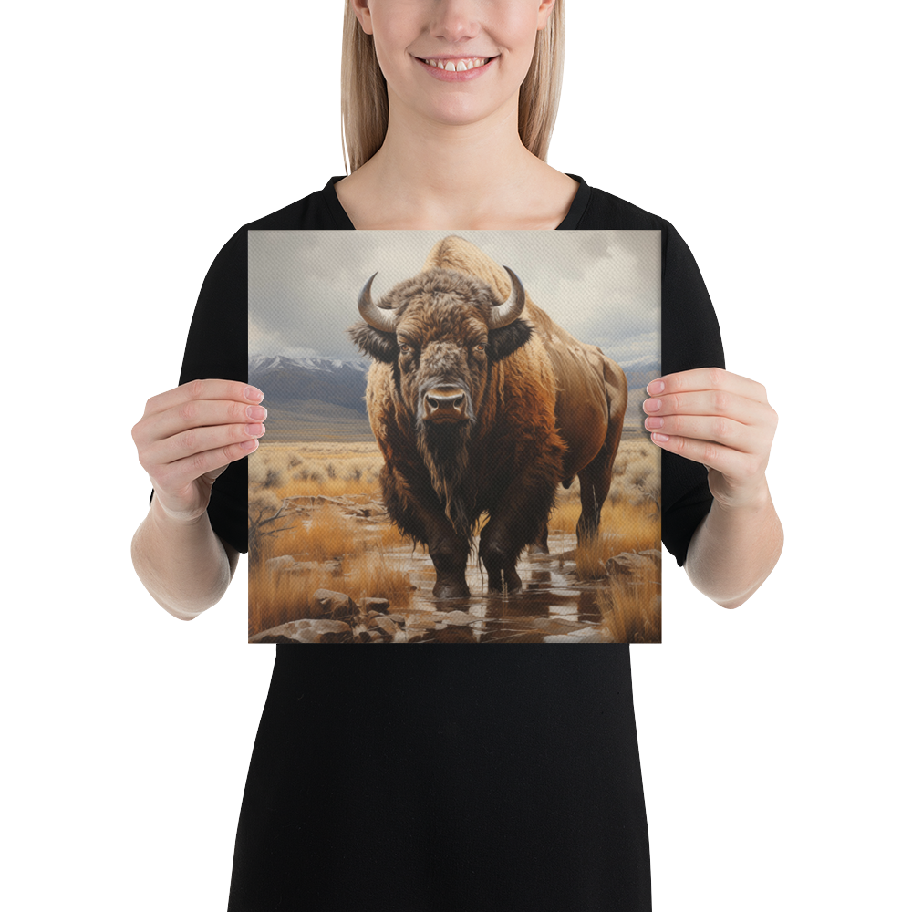 Elegant American West Bison Canvas Art - Sophisticated Nature-Inspired Decor