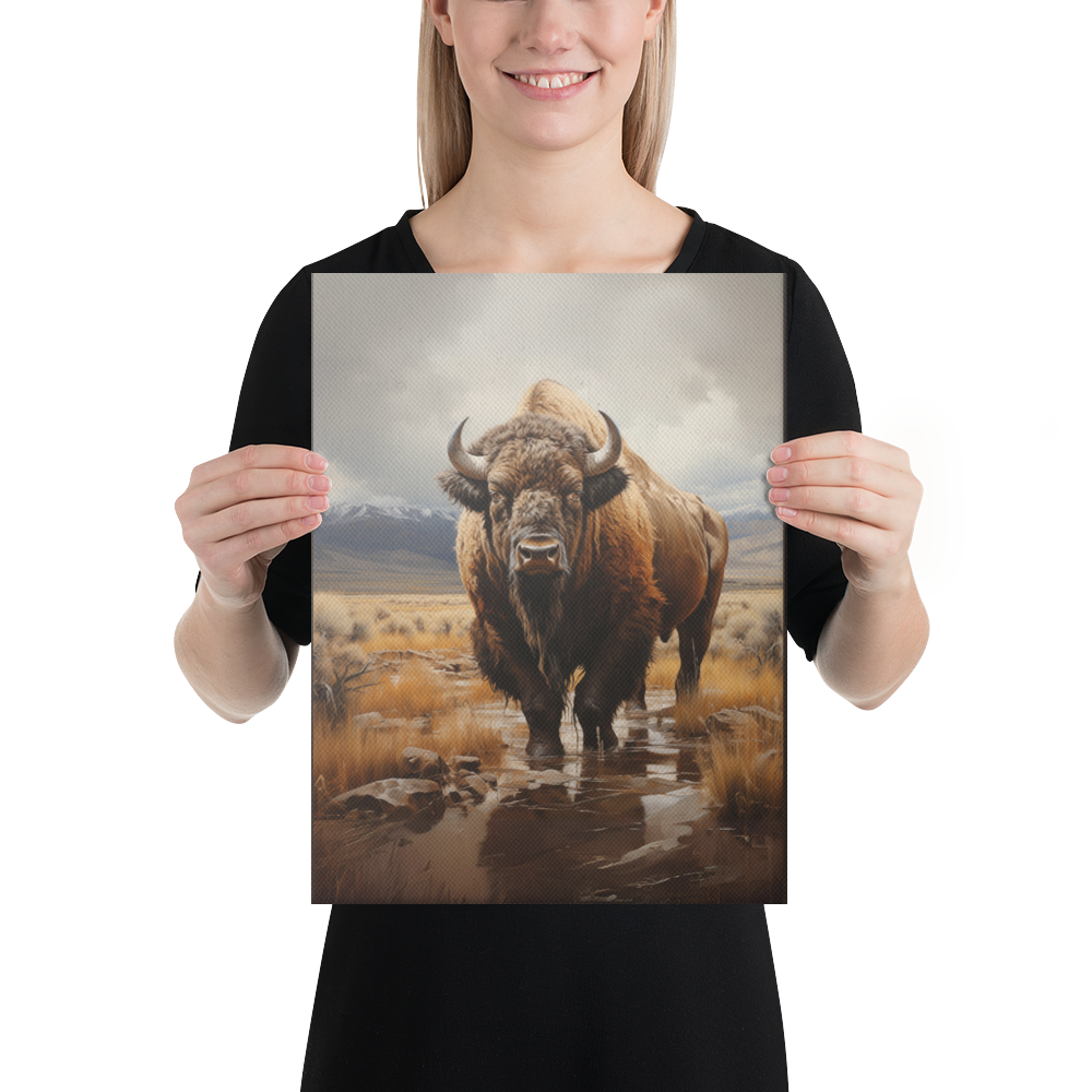 Elegant American West Bison Canvas Art - Sophisticated Nature-Inspired Decor