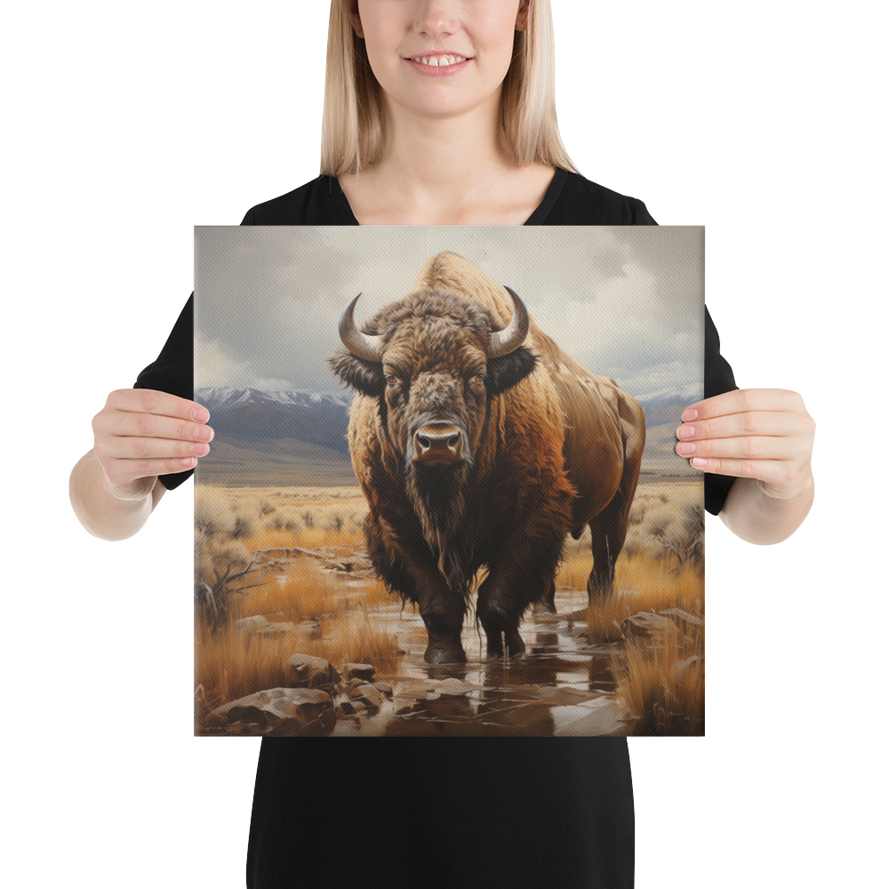 Elegant American West Bison Canvas Art - Sophisticated Nature-Inspired Decor