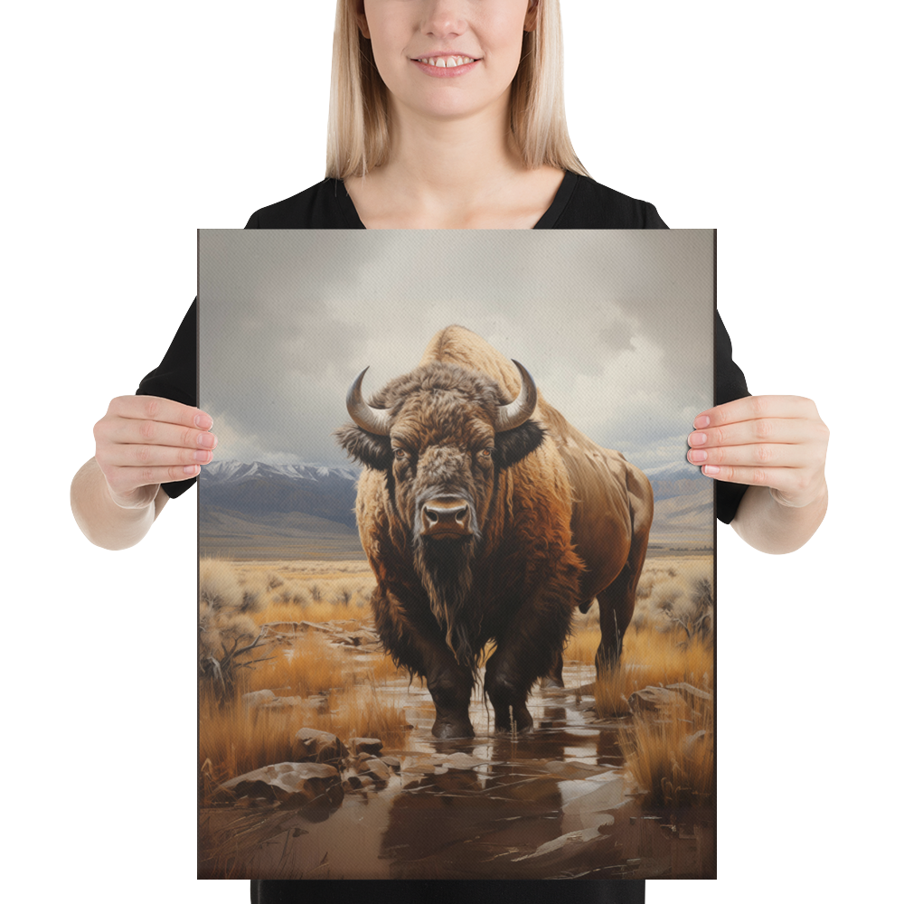 Elegant American West Bison Canvas Art - Sophisticated Nature-Inspired Decor