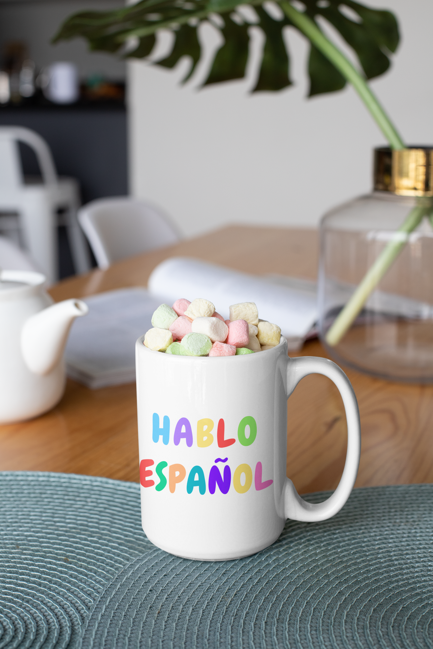 15oz 'HABLO ESPANOL' Mug for Teachers | Bilingual Educator Drinkware | Language Pride