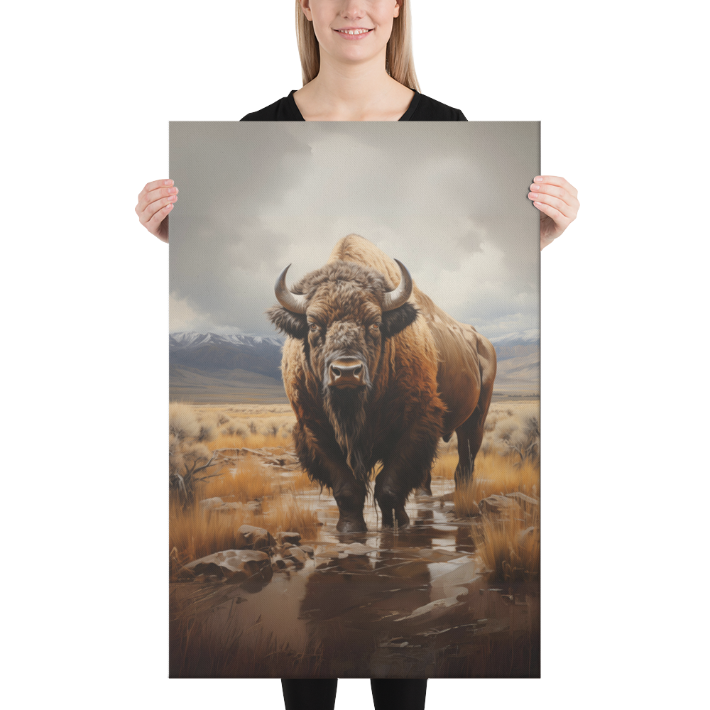 Elegant American West Bison Canvas Art - Sophisticated Nature-Inspired Decor
