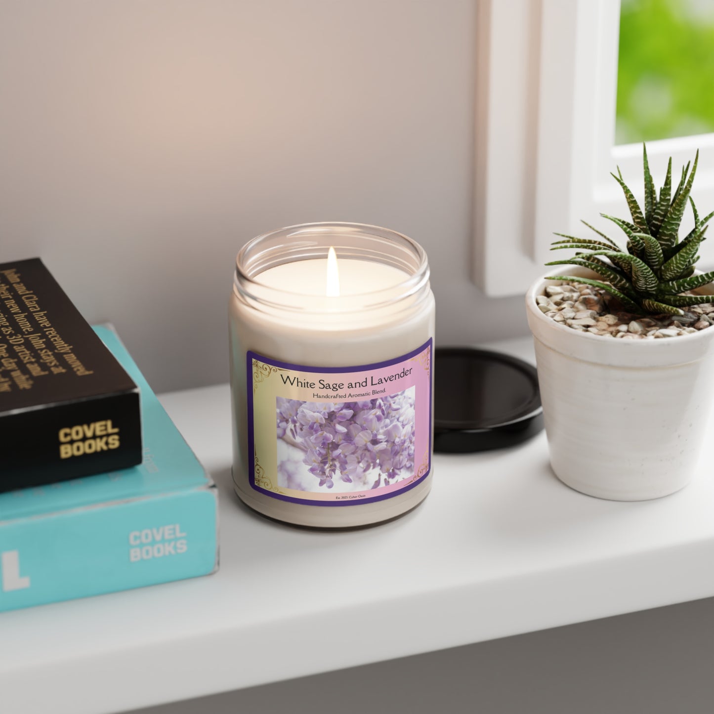 White Sage and Lavender Scented Soy Candle - Aromatherapy Experience