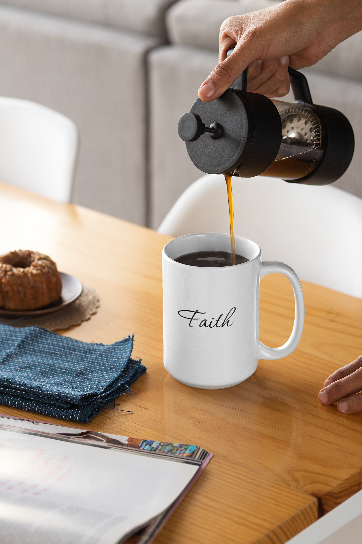 Faith 15oz Mug | Uplifting Ceramic Coffee Mug | Ideal for Daily Inspiration and Spiritual Reflection
