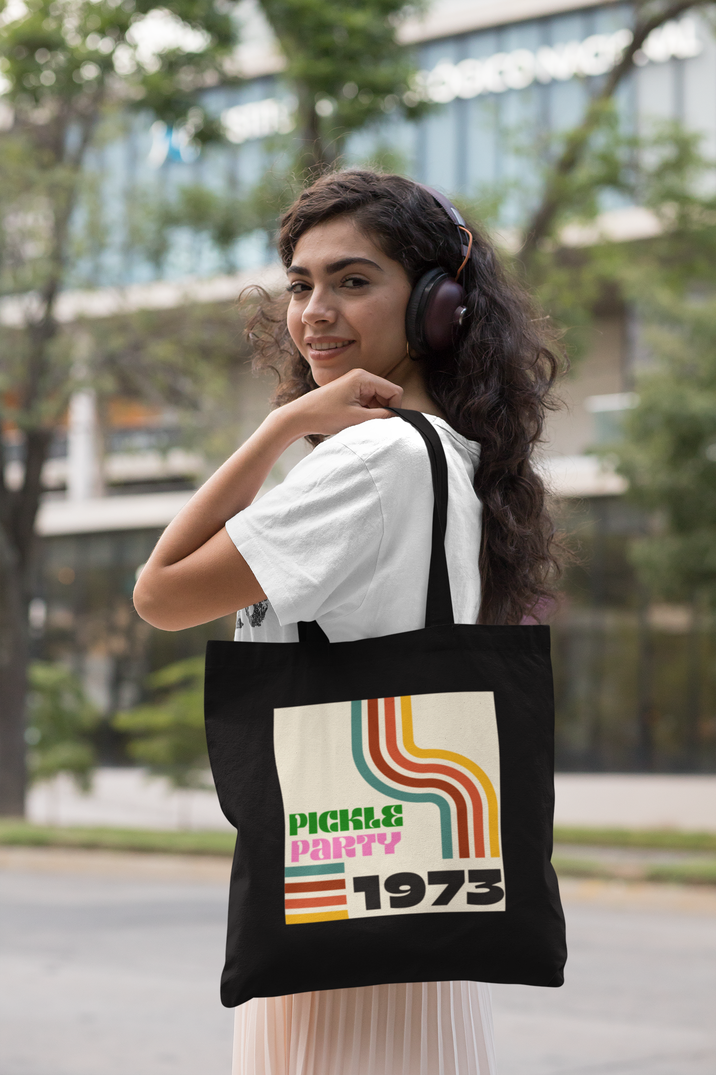 Retro Pickle Party 1973 Organic Cotton Tote Bag - Eco-Friendly Reusable Grocery Bag