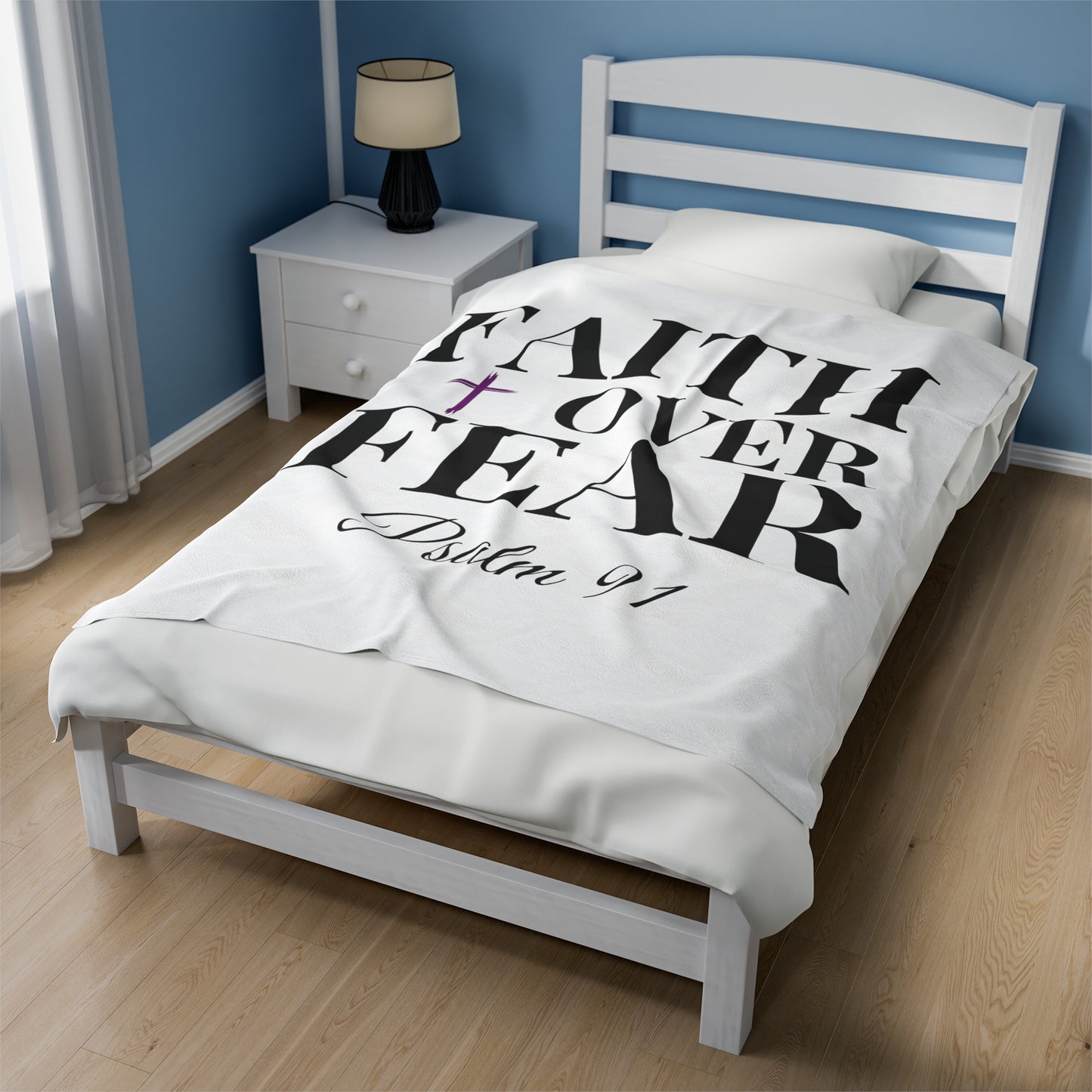 FAITH over FEAR' & 'Psalm 91' Plush Blanket 50"x60"  - Spiritual Comfort Throw
