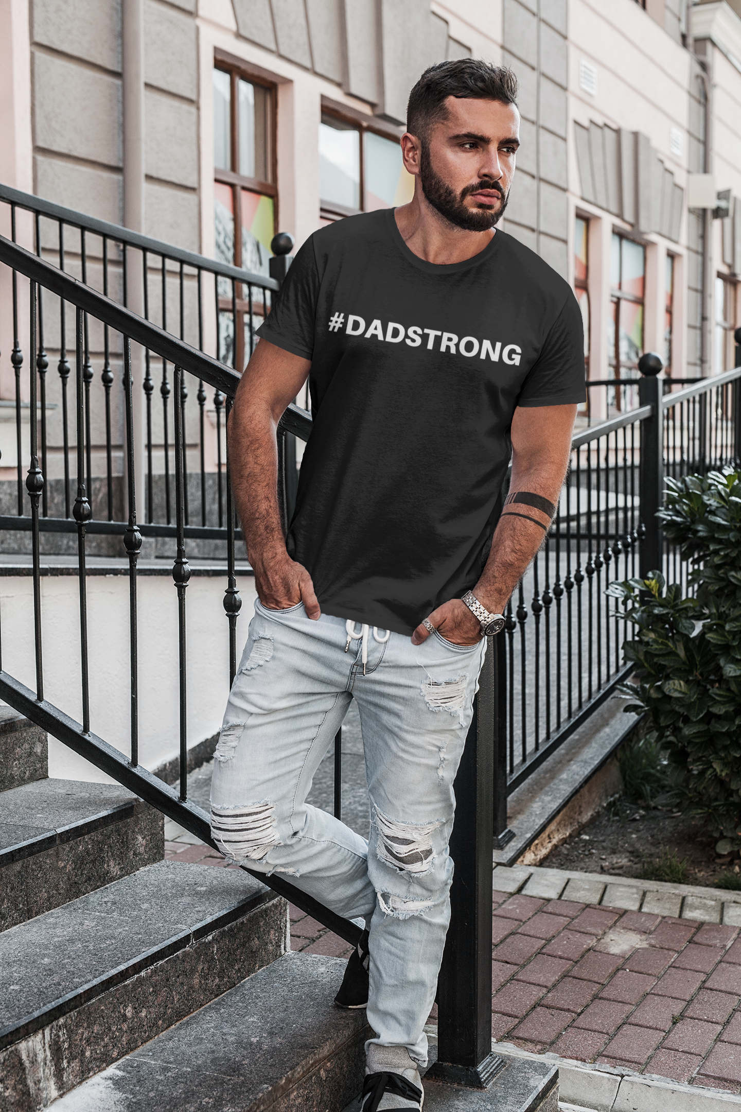 #DADSTRONG Men's Designer Tee - Modern Fit, Soft Comfort - Celebrating Dad Strength