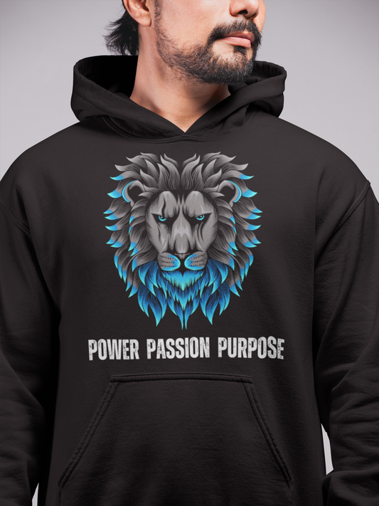 Power Passion Purpose Hoodie for Men - Motivational Athletic Wear