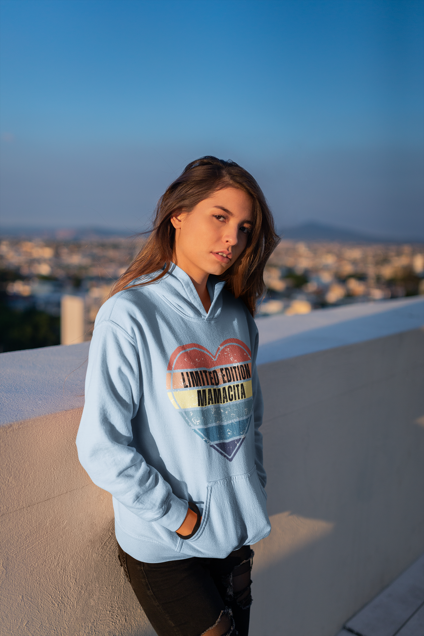 Limited Edition Mamacita Women's Premium Hoodie - Retro Heart Design