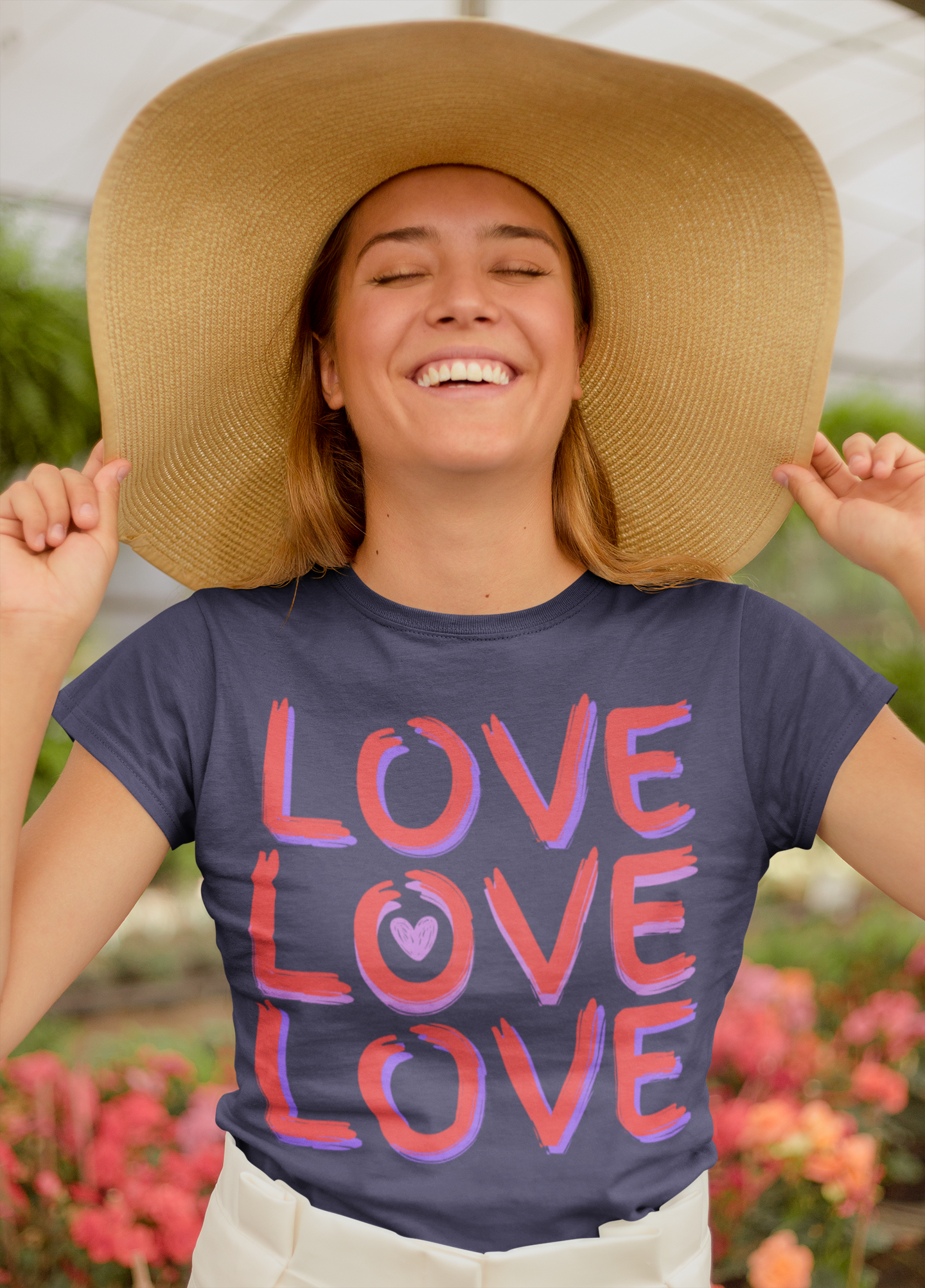Women's Premium Tee Shirt: Spread Love and Positivity with 'LOVE LOVE LOVE'
