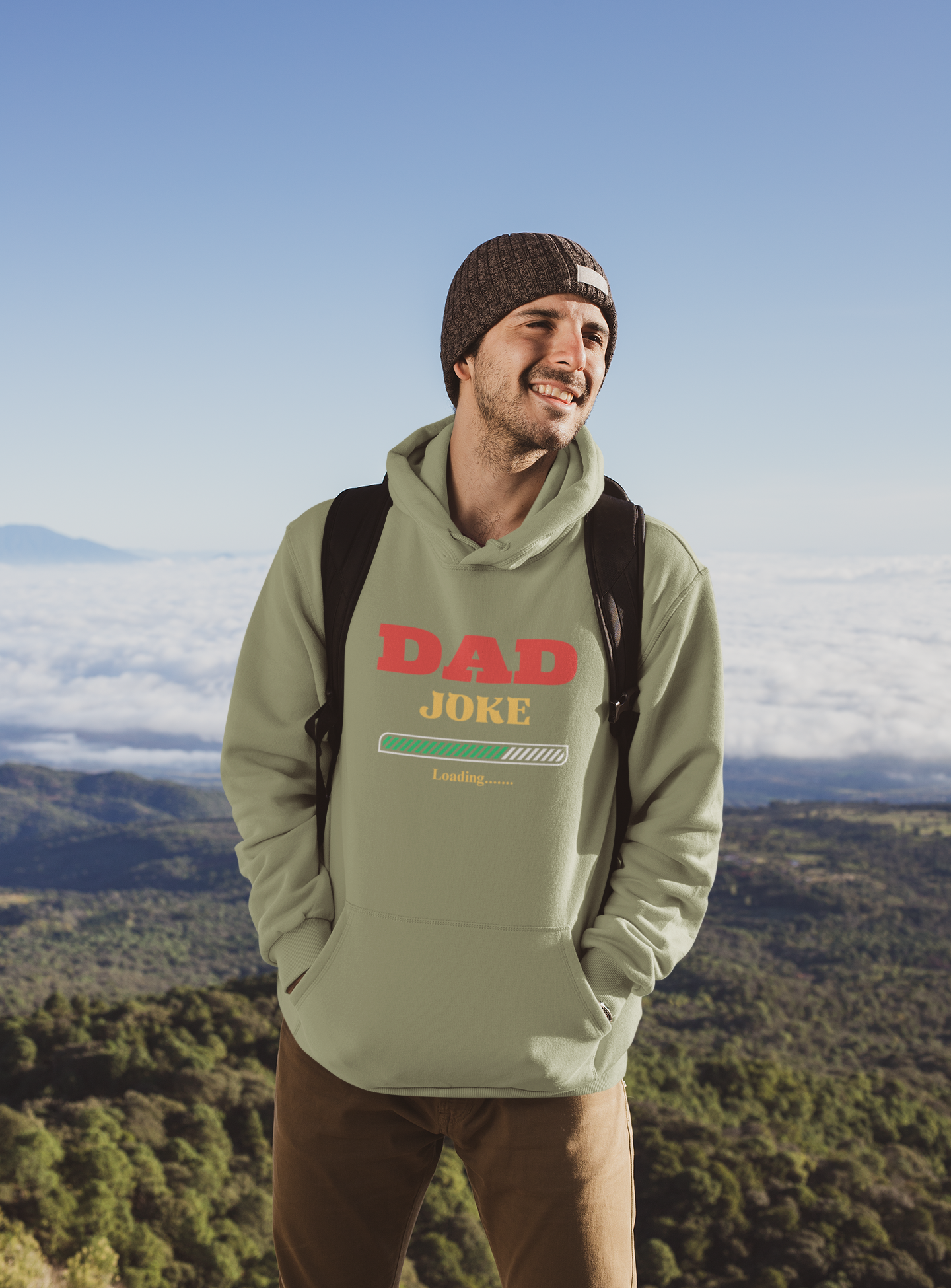 Stay Warm and Witty: Dad Joke Loading Men's Premium Hoodie