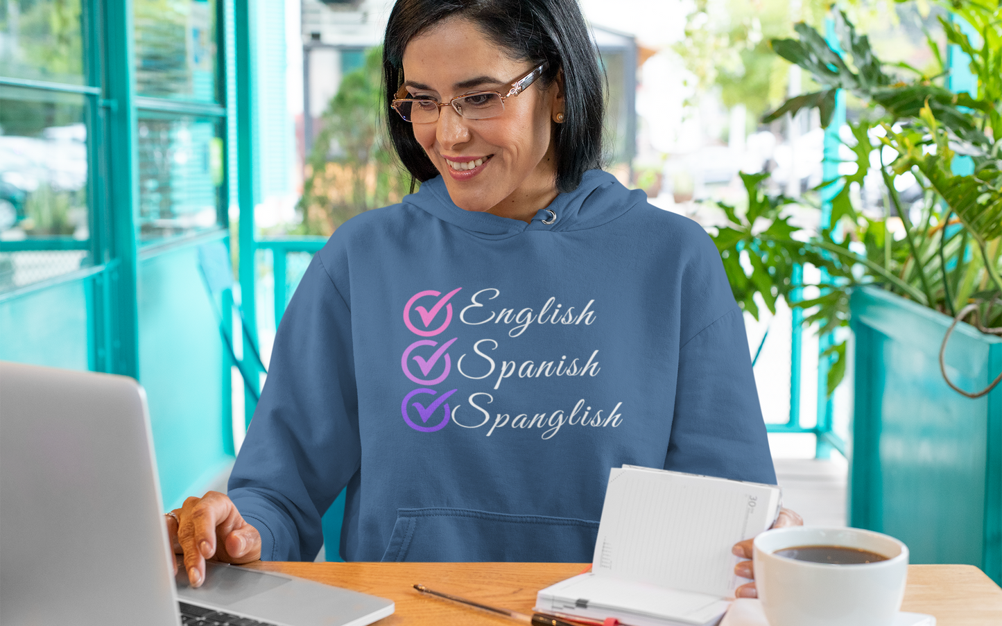 English, Spanish, Spanglish: Embrace Multiculturalism with Our Women's Premium Hoodie