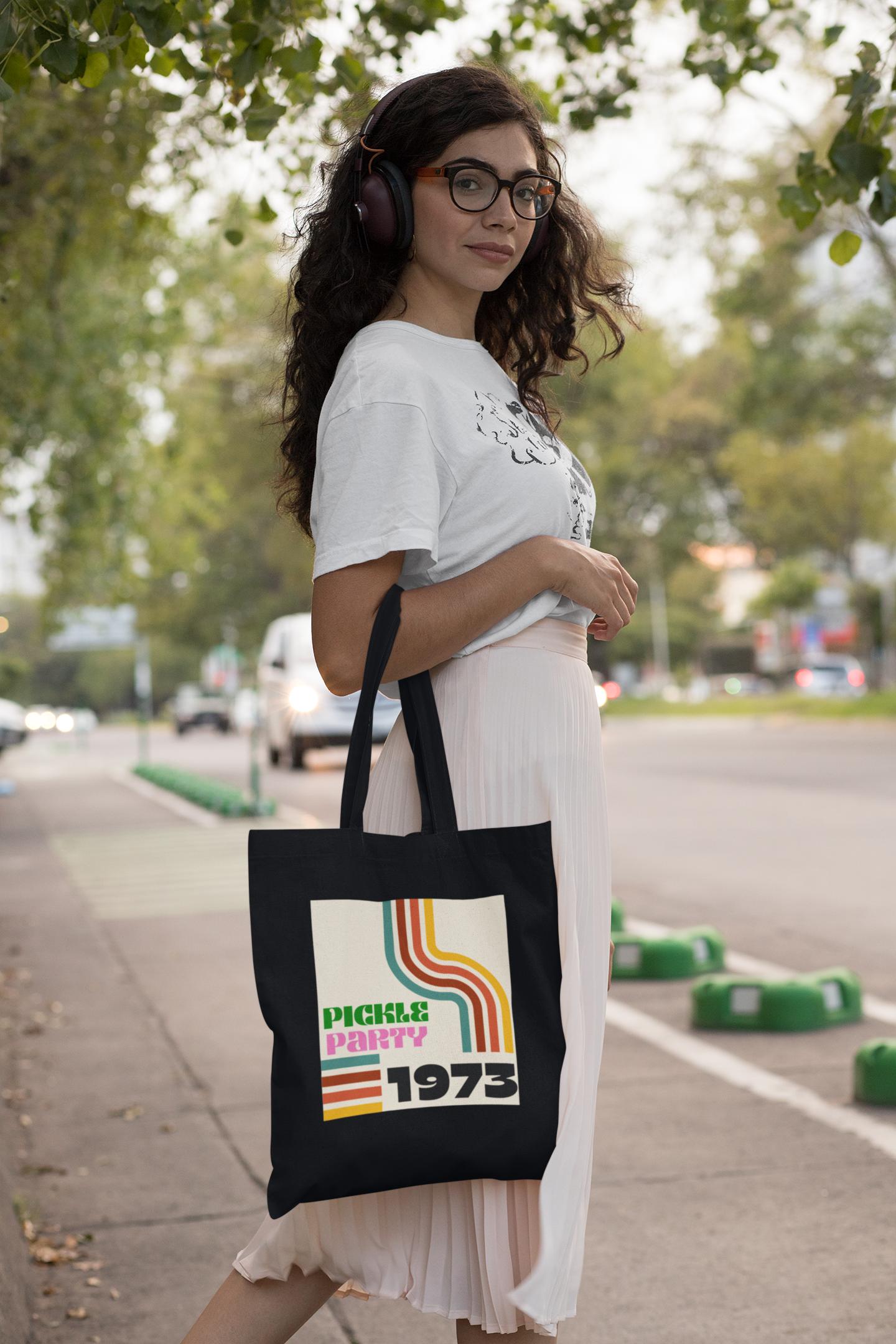 Retro Pickle Party 1973 Organic Cotton Tote Bag - Eco-Friendly Reusable Grocery Bag