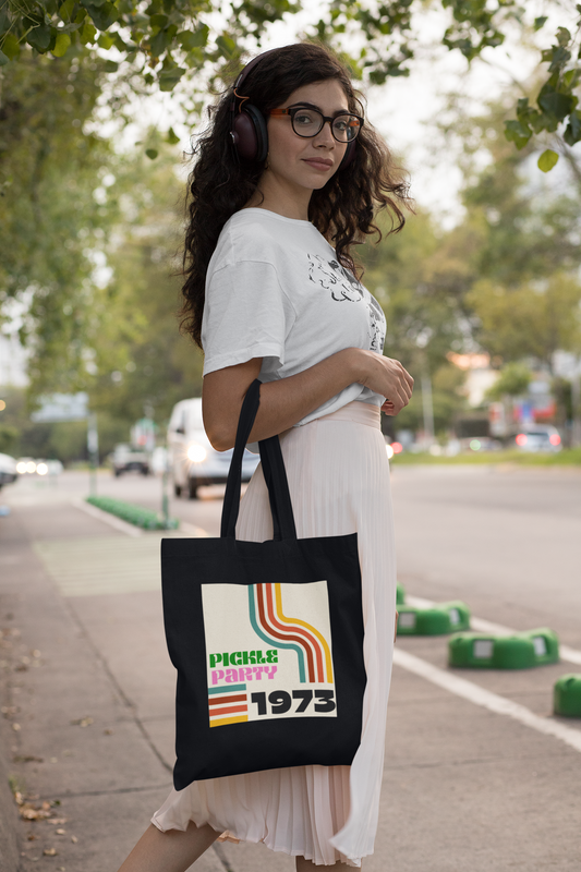 Retro Pickle Party 1973 Organic Cotton Tote Bag - Eco-Friendly Reusable Grocery Bag