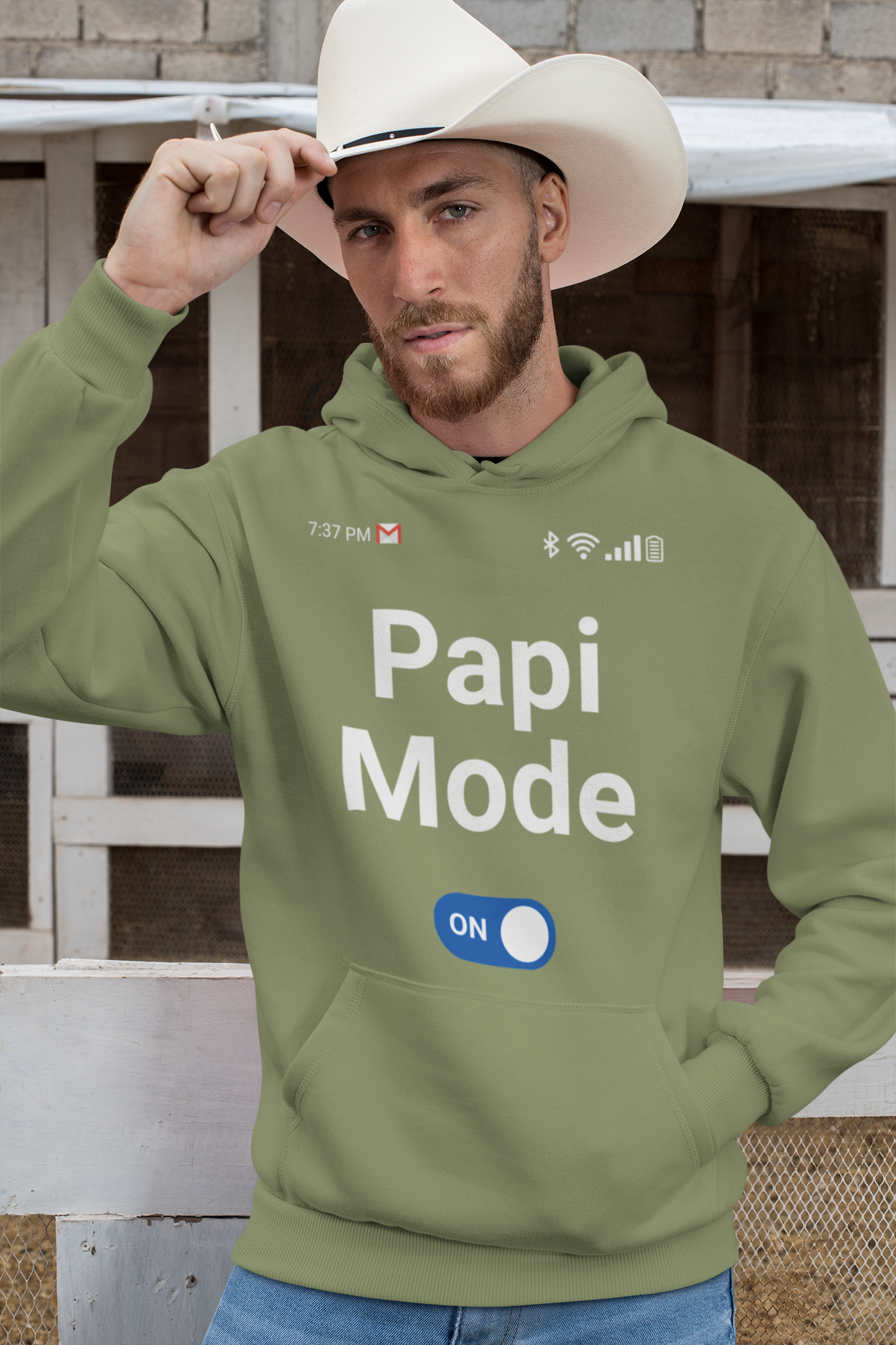 Papi Mode On Men’s Premium Hoodie - Unique Cell Phone Play, Cozy Comfort Wear, Ideal Gift for Dads