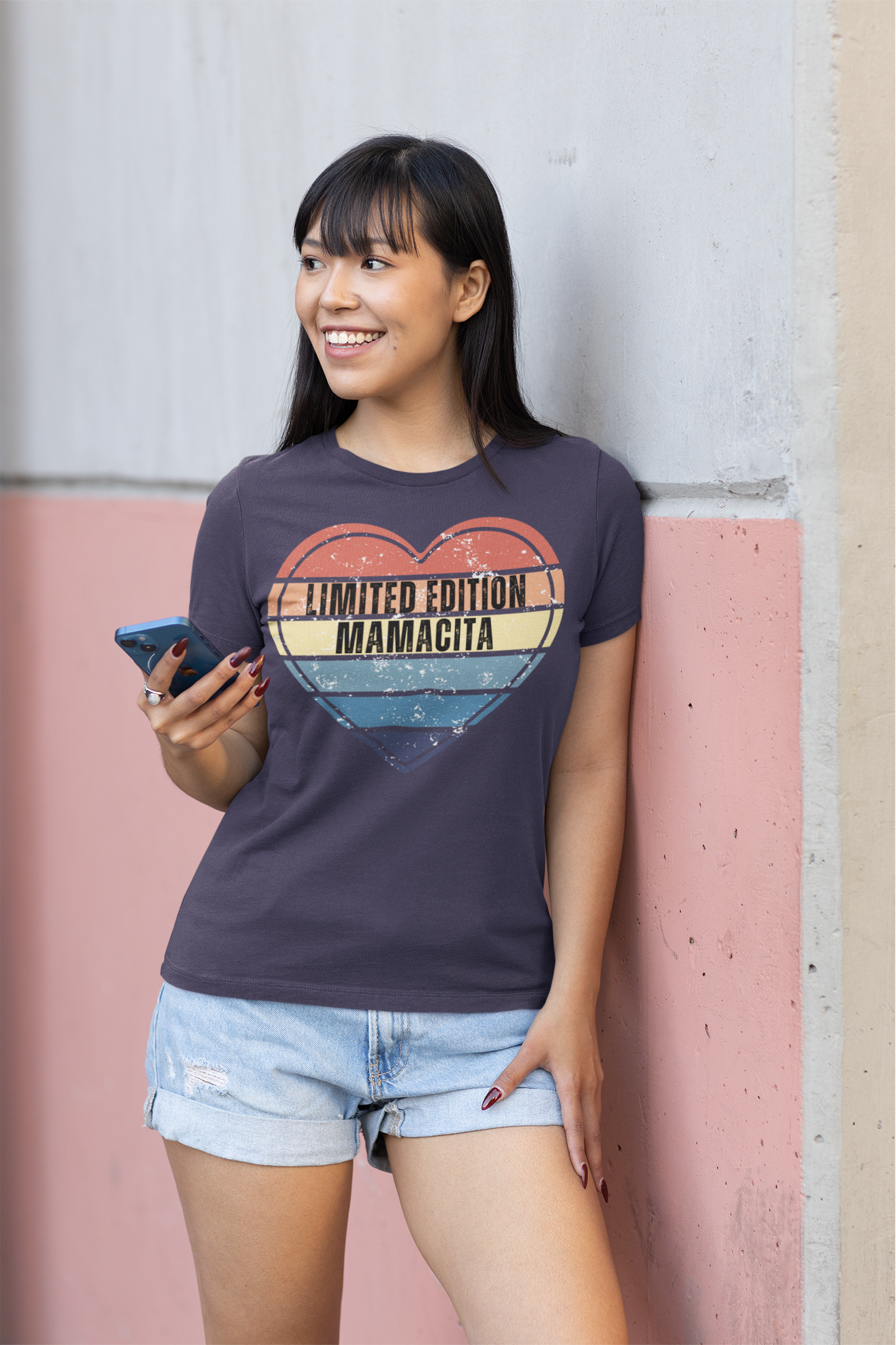 Limited Edition Mamacita Designer Tee - Women's Retro Heart Printed Shirt