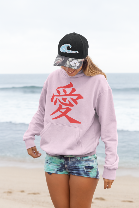 Premium Women's Hoodie with Japanese Kanji Love Symbol | Perfect for Japanese Culture Enthusiasts