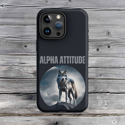 iPhone 'ALPHA ATTITUDE' Case - Wolf Mountain Motif | Available for iPhone 15 & 14 Series