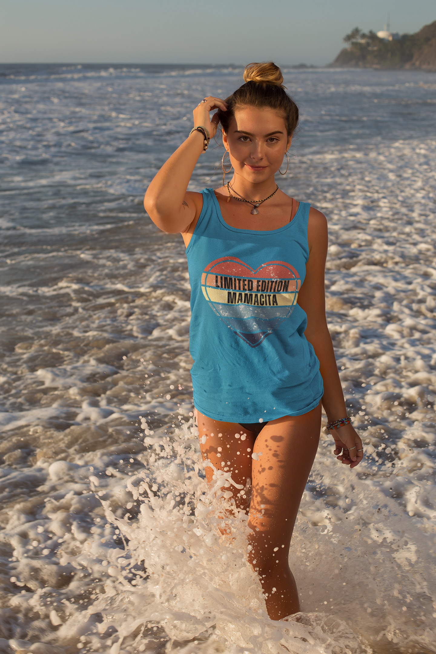 Limited Edition Mamacita Racerback Tank | Retro Heart Graphic | Summer Must-Have for Fashionable Moms