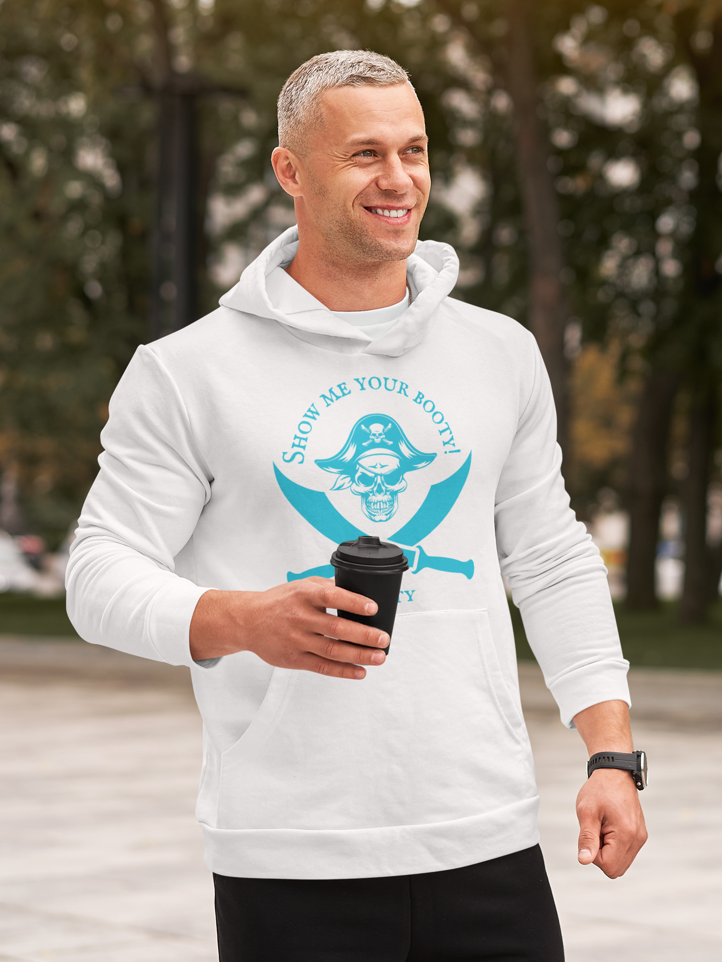Men's 'Show me your BOOTY!' Pirate Hoodie - Salty & Flirty - Ocean Lifestyle Apparel