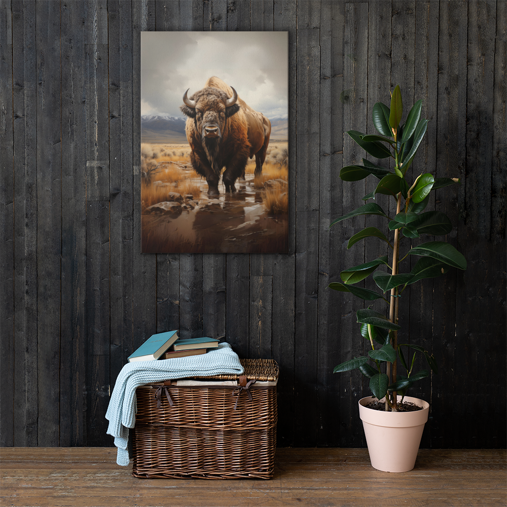 Elegant American West Bison Canvas Art - Sophisticated Nature-Inspired Decor