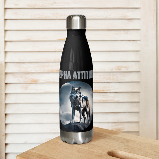 17oz 'ALPHA ATTITUDE' Stainless Steel Water Bottle | Men's Hydration Gear