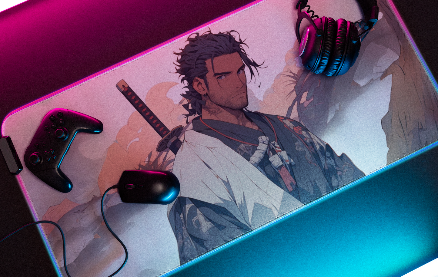 Anime Samurai 36" × 18" Gaming Mouse Pad – Precision Gaming with Warrior Aesthetics