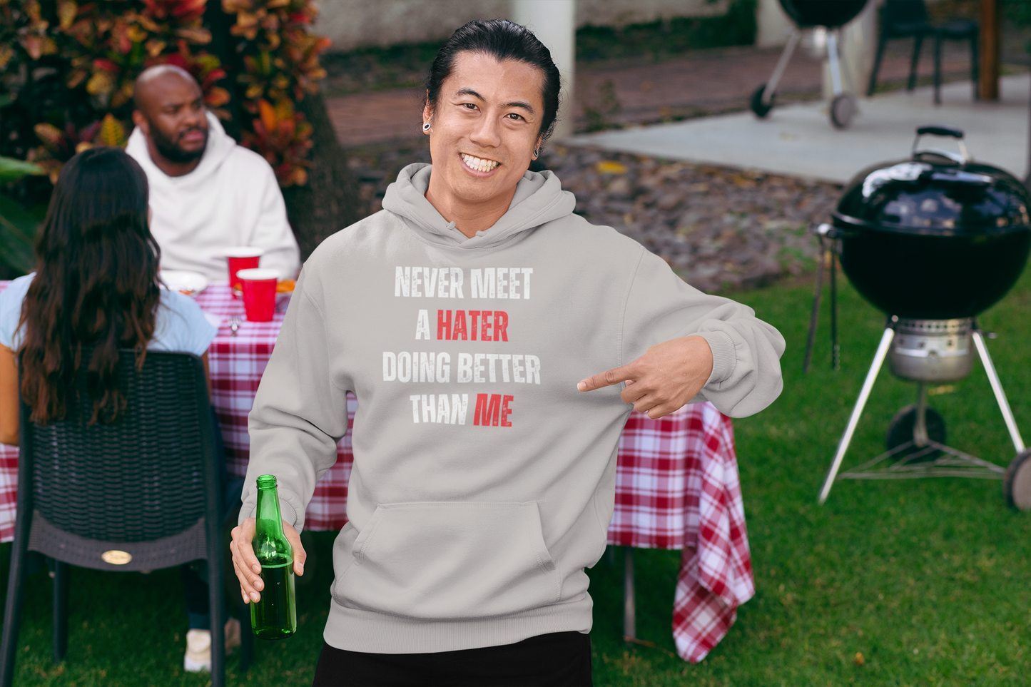 Never Meet A Hater Doing Better Than Me - Men's Premium Hoodie | Empowerment & Success Wear