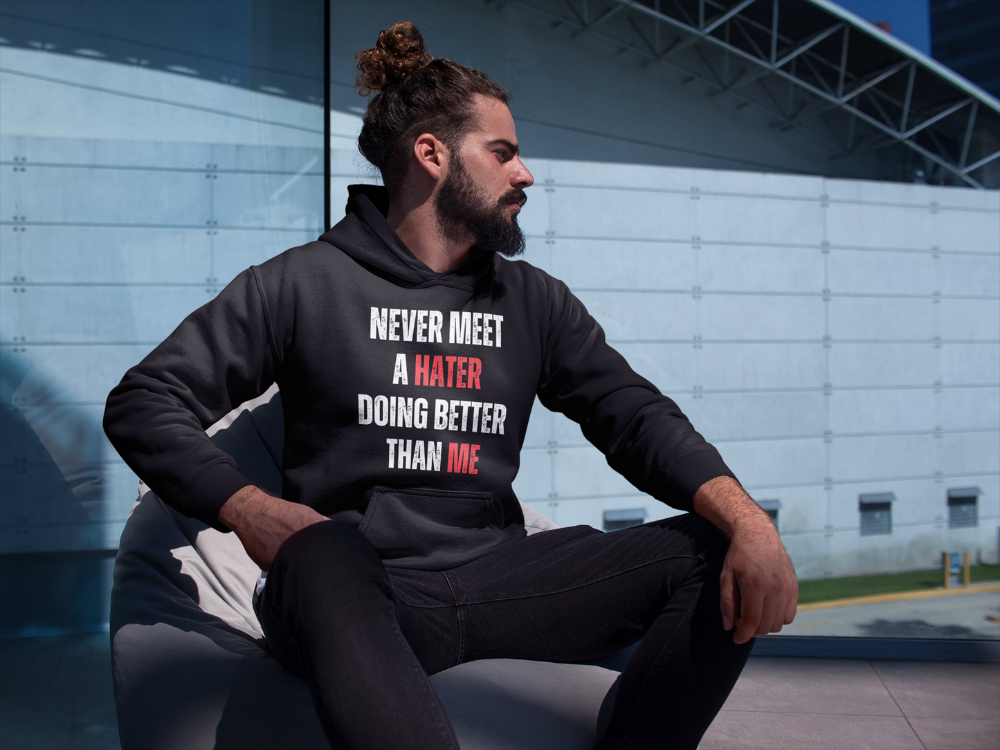 Never Meet A Hater Doing Better Than Me - Men's Premium Hoodie | Empowerment & Success Wear