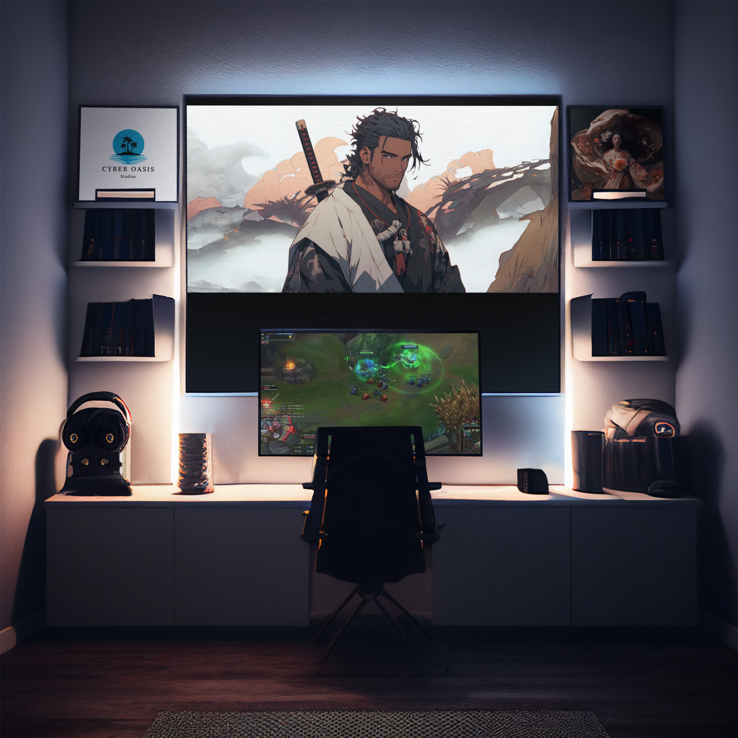 Anime Samurai 36" × 18" Gaming Mouse Pad – Precision Gaming with Warrior Aesthetics