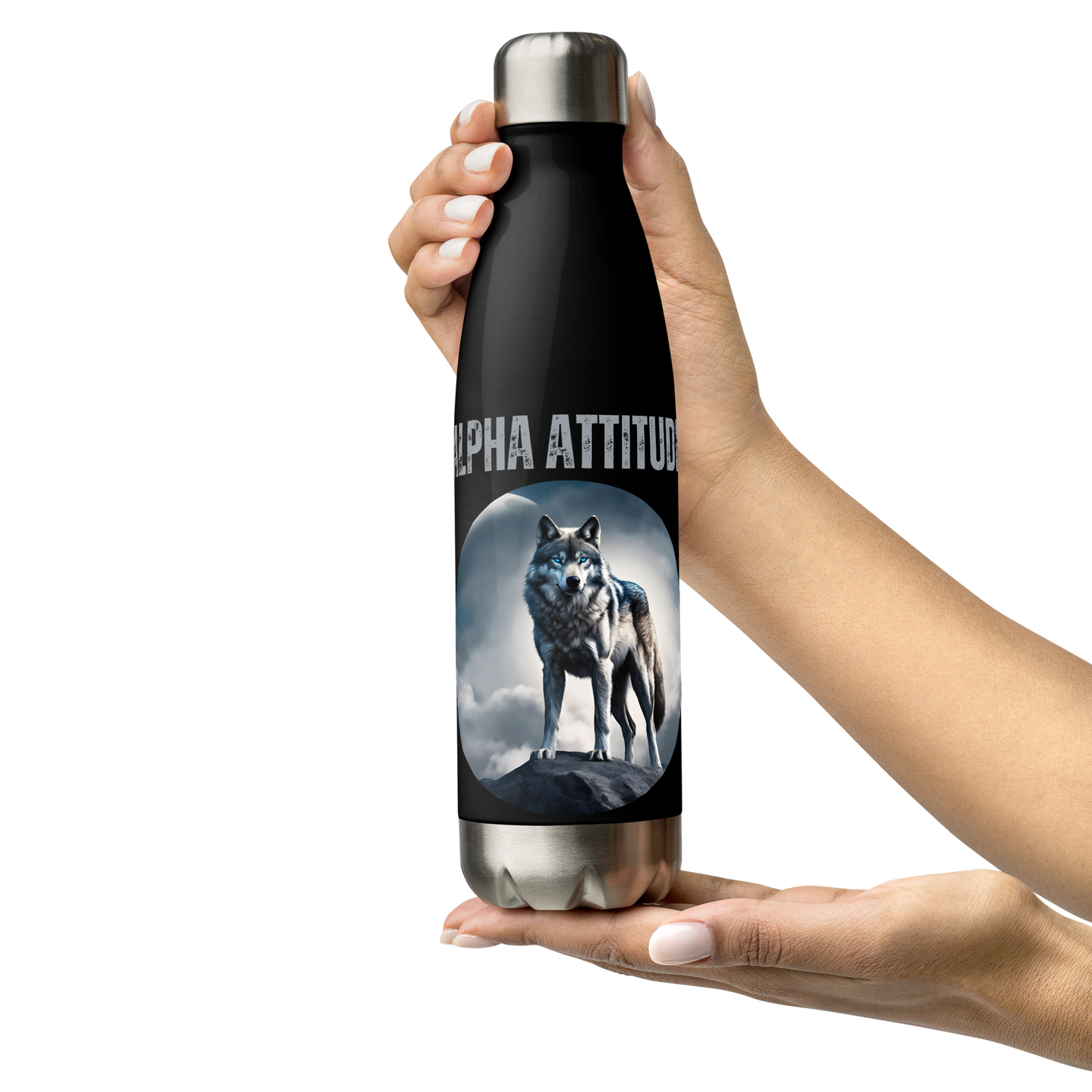 17oz 'ALPHA ATTITUDE' Stainless Steel Water Bottle | Men's Hydration Gear
