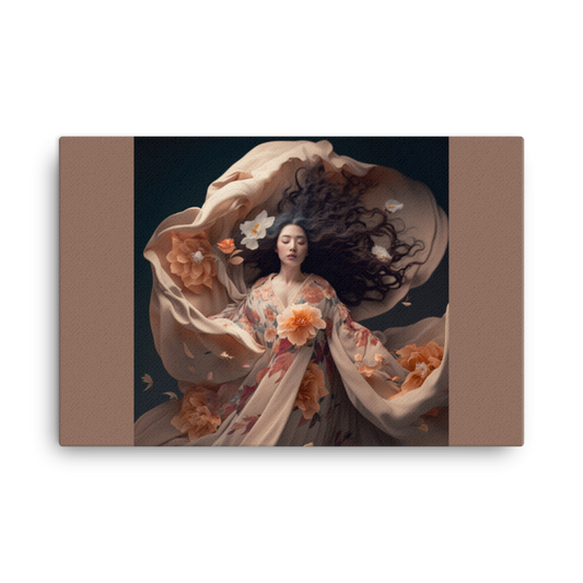 Elegant Geisha 36x24 Canvas Print - Exclusive Original Design, Vibrant Japanese Wall Art