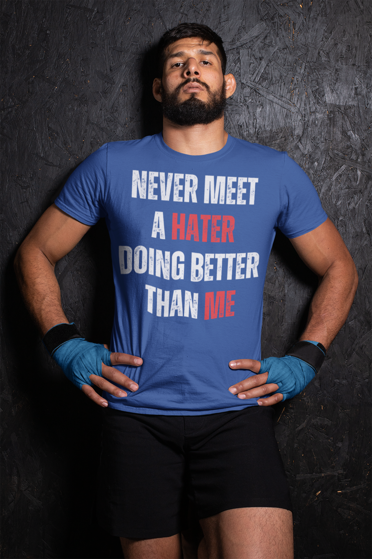 Never Meet A Hater Doing Better Than Me - Men's Designer Tee | Inspirational Quote Shirt