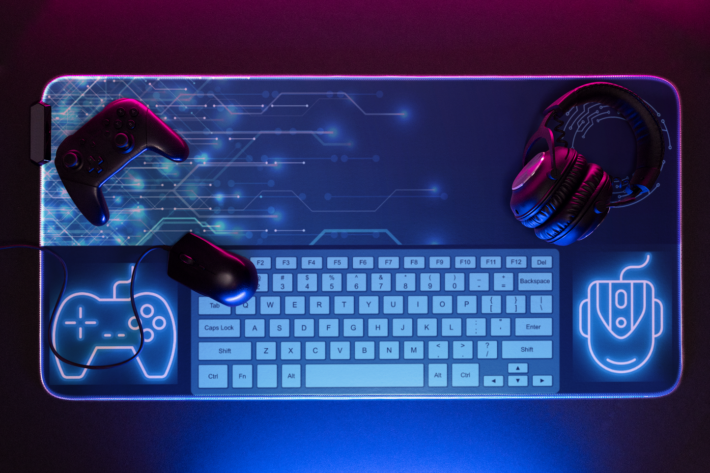 Ultra-Wide Circuit Board Design Gaming Mouse Pad - 38"x18" Precision Mat for Dedicated Gamers