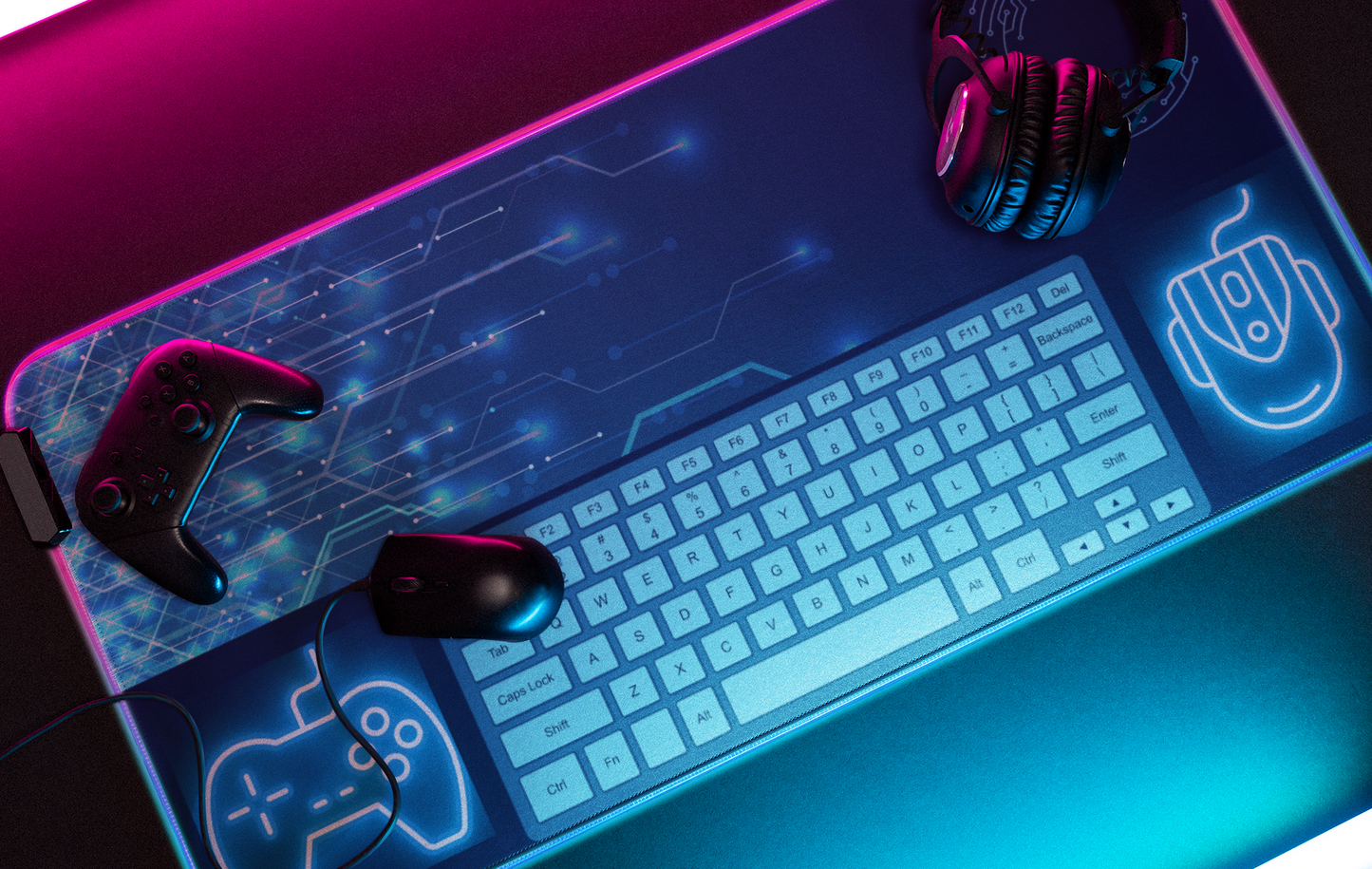 Ultra-Wide Circuit Board Design Gaming Mouse Pad - 38"x18" Precision Mat for Dedicated Gamers