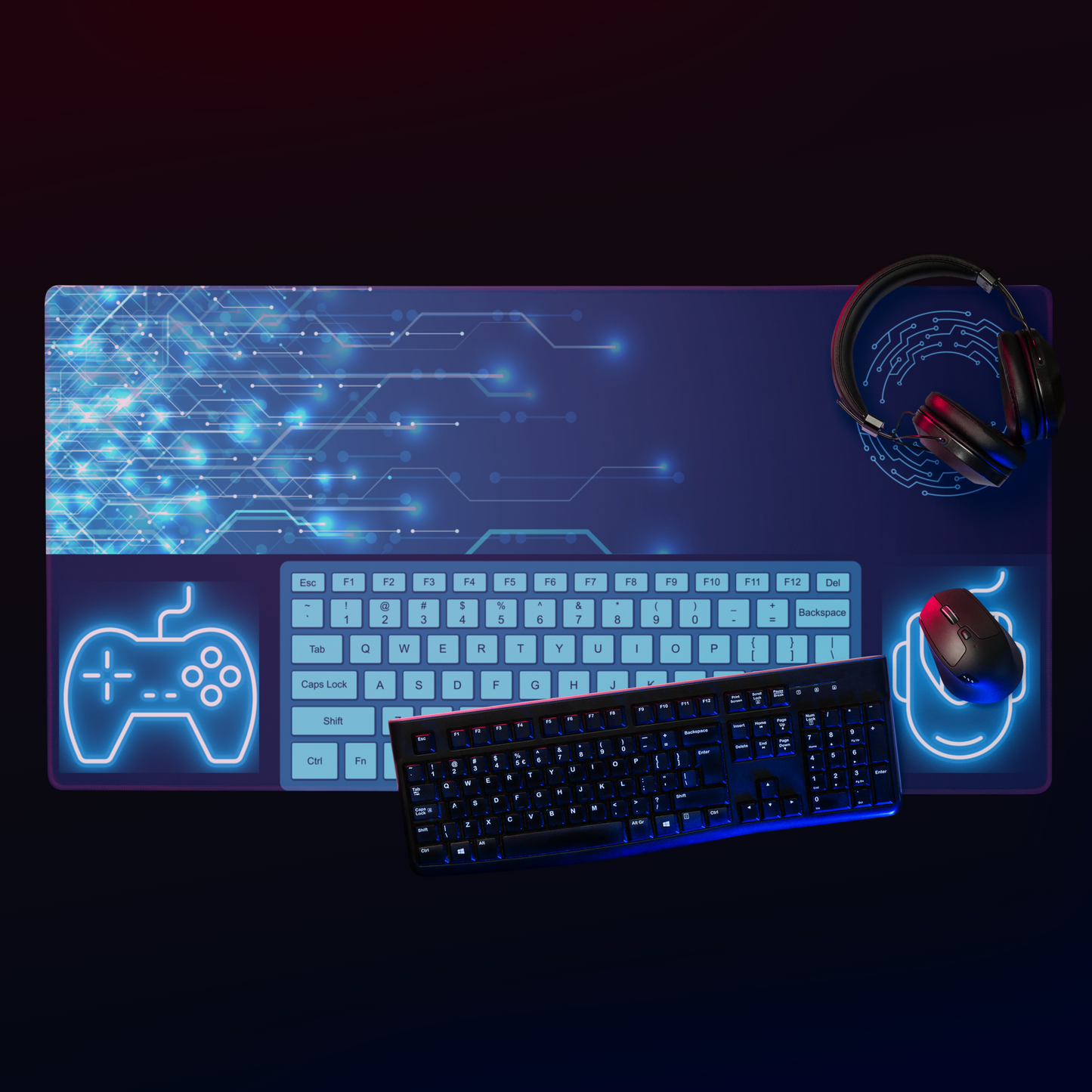 Ultra-Wide Circuit Board Design Gaming Mouse Pad - 38"x18" Precision Mat for Dedicated Gamers