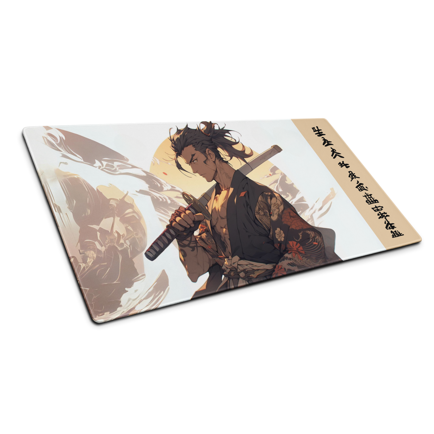 Samurai Warrior 36x18 Gaming Mouse Pad | Anime and Kanji Inspired | Professional Gaming Accessory