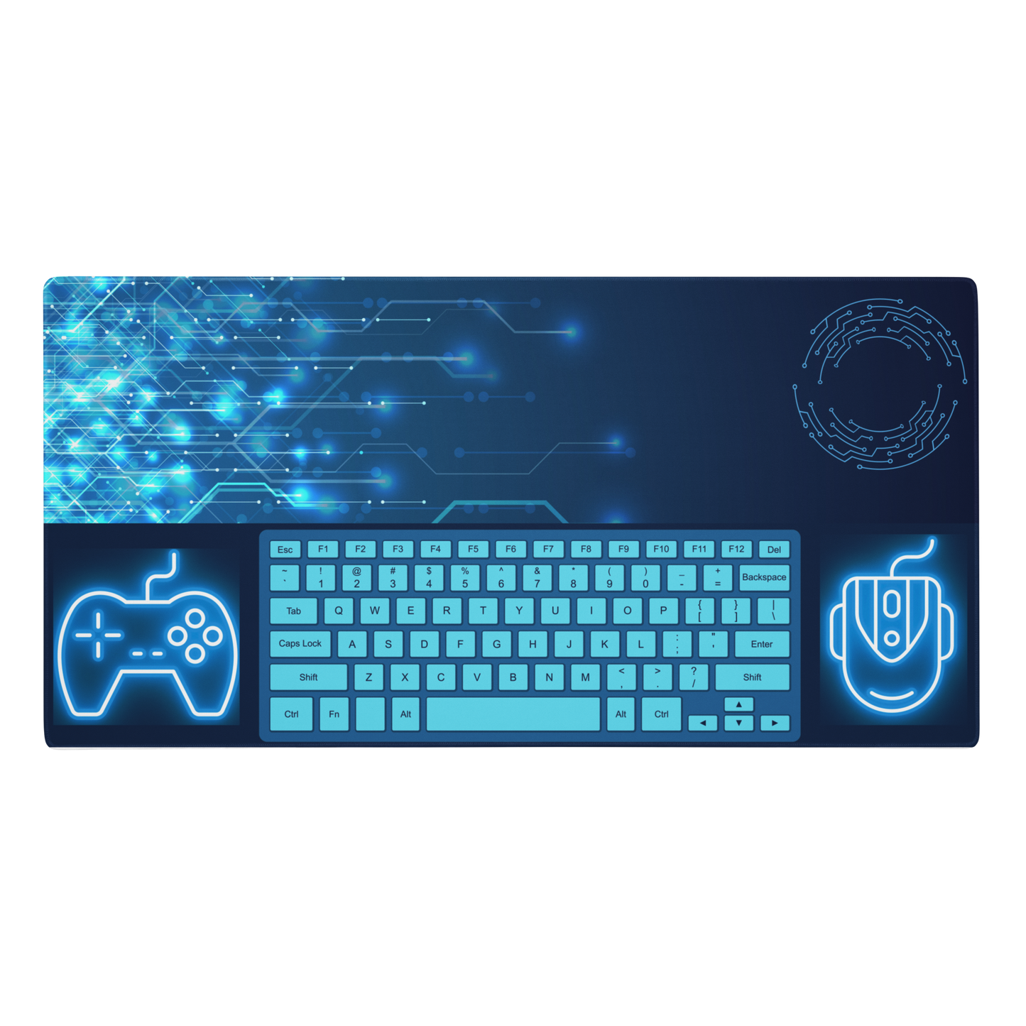Ultra-Wide Circuit Board Design Gaming Mouse Pad - 38"x18" Precision Mat for Dedicated Gamers