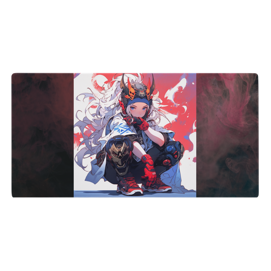 38"x18" Gaming Mouse Pad - Anime Teenage Female Ninja Design