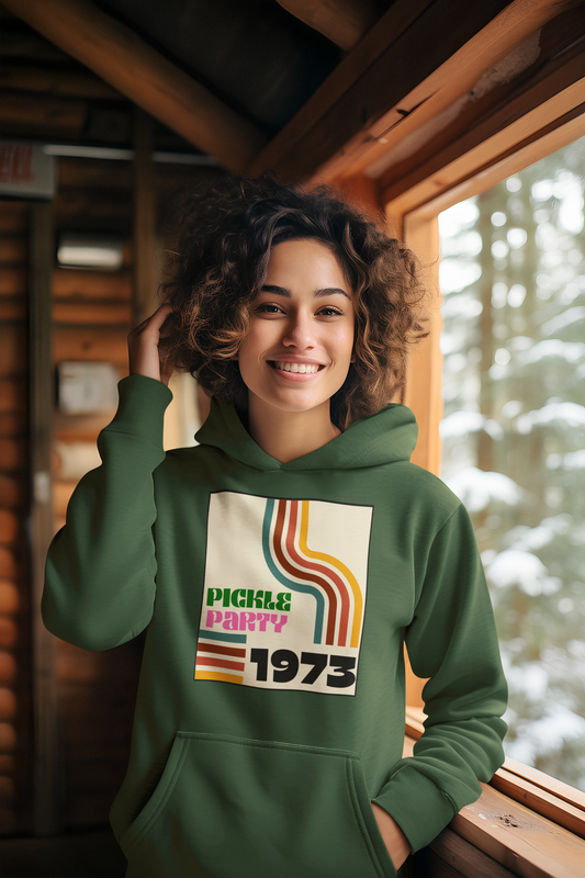 Snack Chic 1973 Hoodie - Women's Stylish Pickle-Themed Apparel