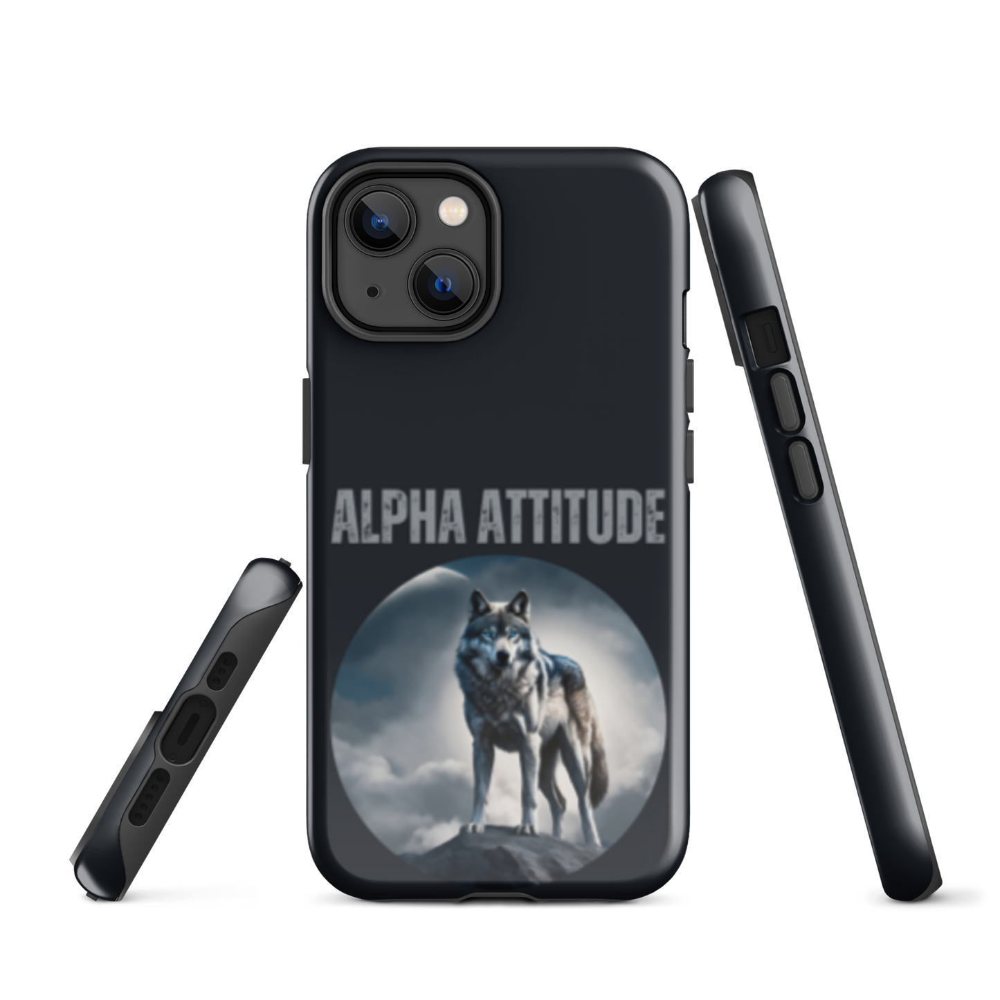 iPhone 'ALPHA ATTITUDE' Case - Wolf Mountain Motif | Available for iPhone 15 & 14 Series