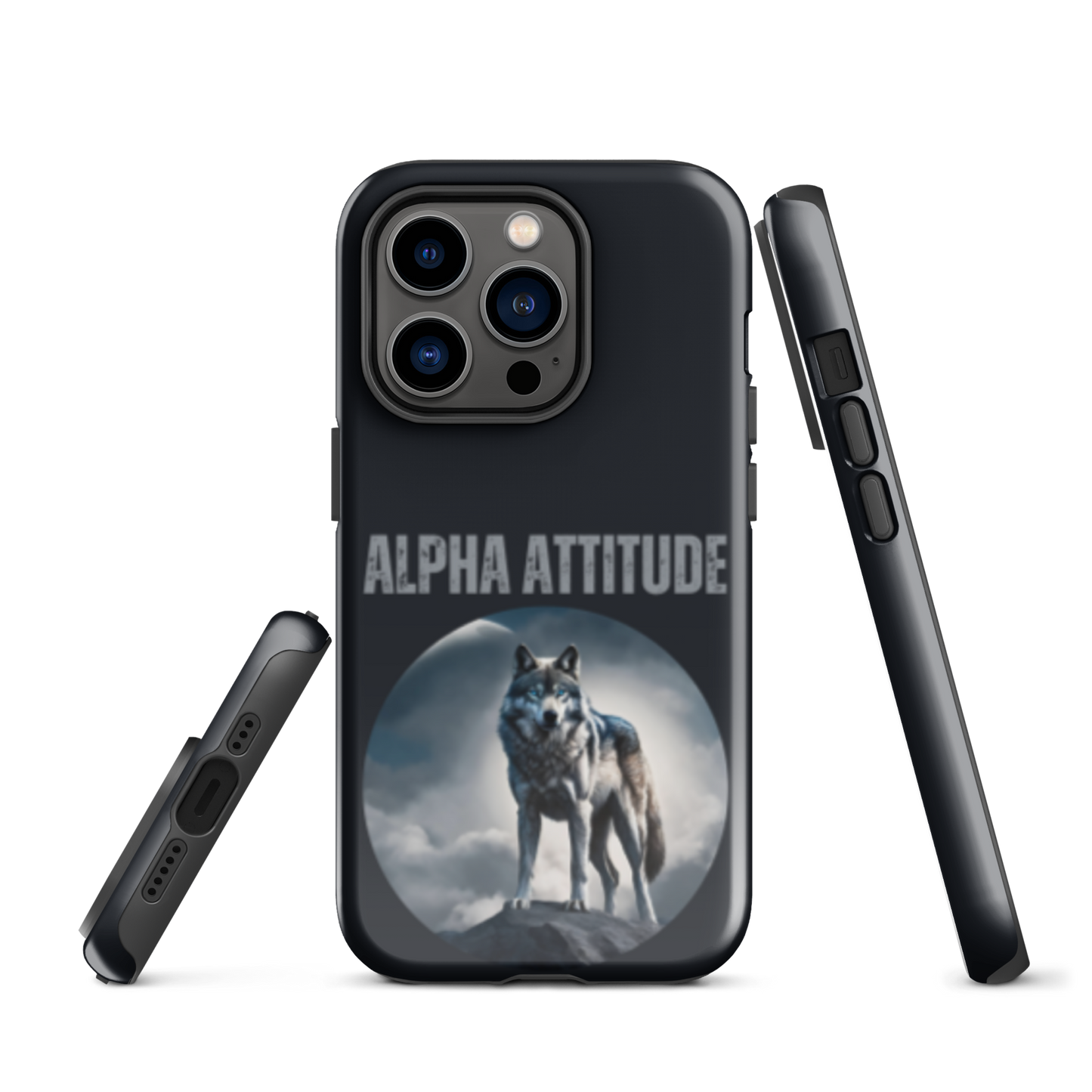 iPhone 'ALPHA ATTITUDE' Case - Wolf Mountain Motif | Available for iPhone 15 & 14 Series