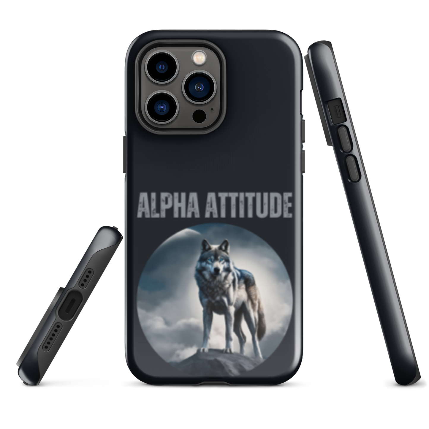 iPhone 'ALPHA ATTITUDE' Case - Wolf Mountain Motif | Available for iPhone 15 & 14 Series
