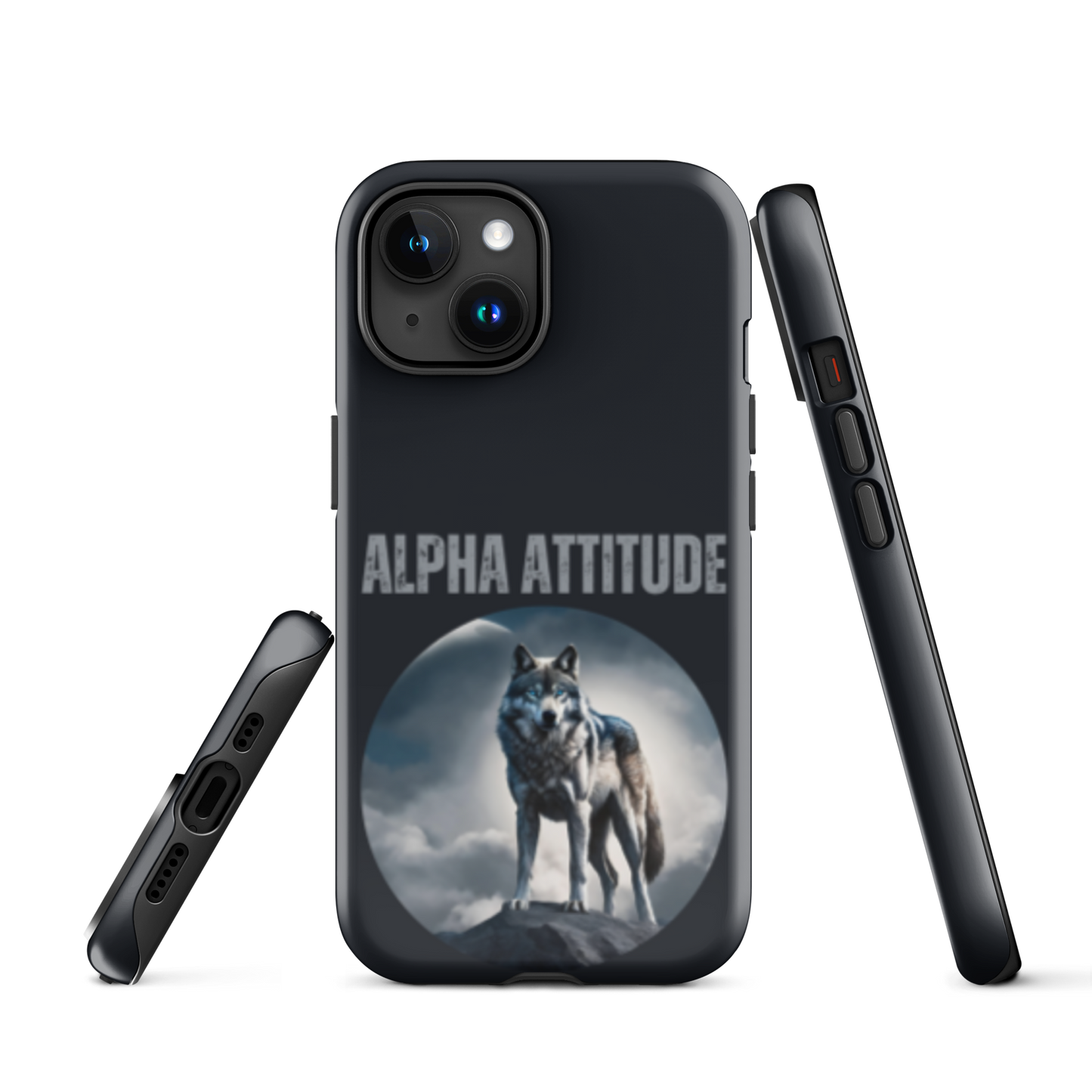 iPhone 'ALPHA ATTITUDE' Case - Wolf Mountain Motif | Available for iPhone 15 & 14 Series