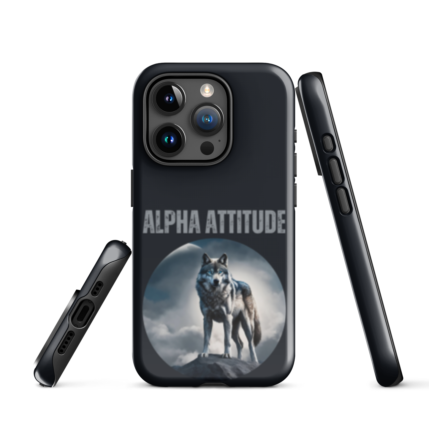 iPhone 'ALPHA ATTITUDE' Case - Wolf Mountain Motif | Available for iPhone 15 & 14 Series