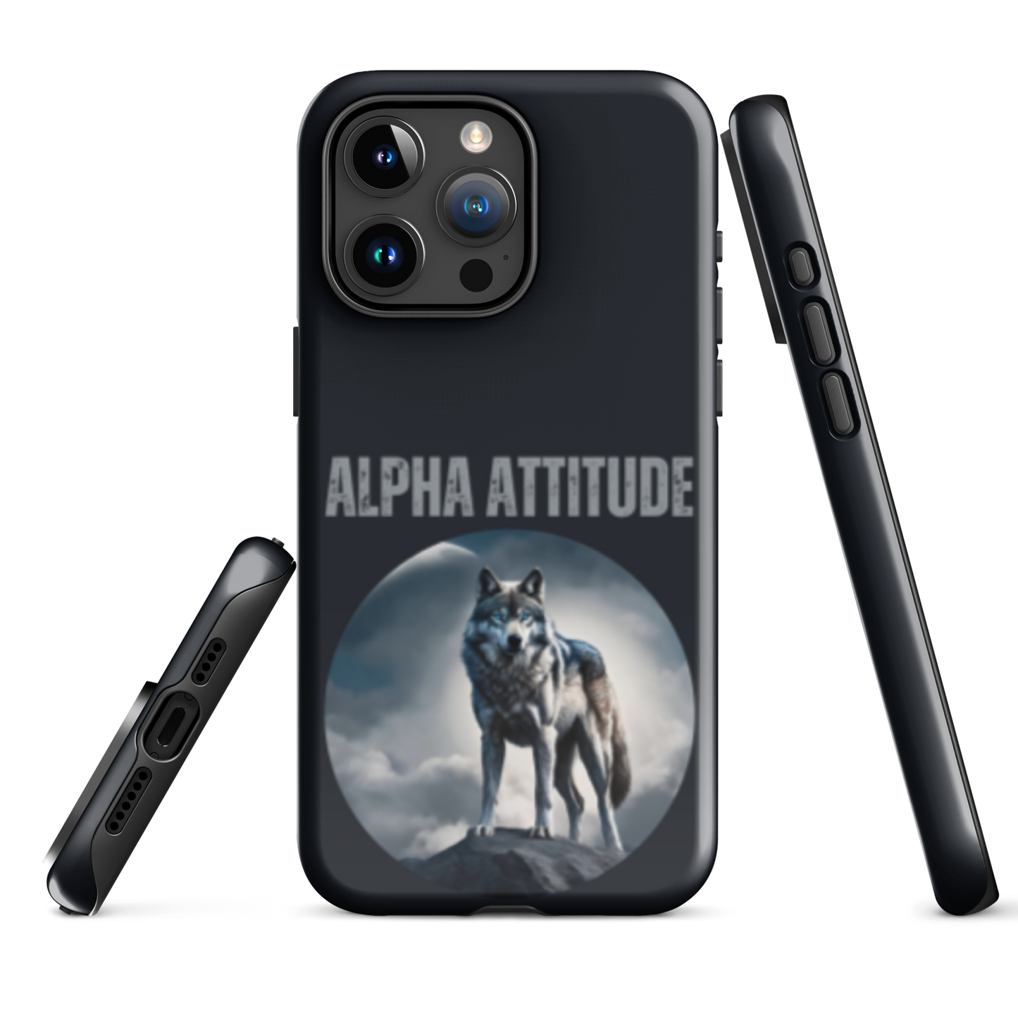 iPhone 'ALPHA ATTITUDE' Case - Wolf Mountain Motif | Available for iPhone 15 & 14 Series