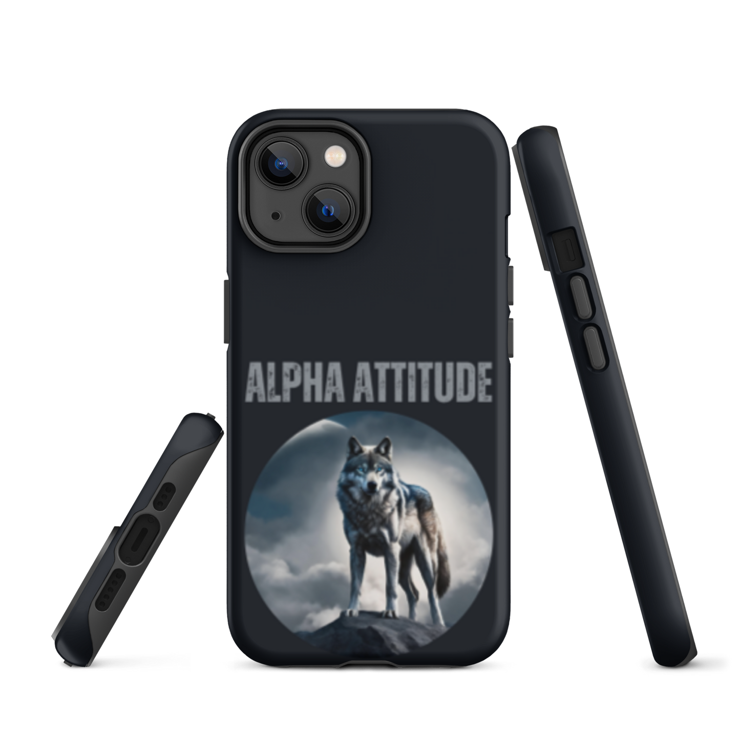 iPhone 'ALPHA ATTITUDE' Case - Wolf Mountain Motif | Available for iPhone 15 & 14 Series