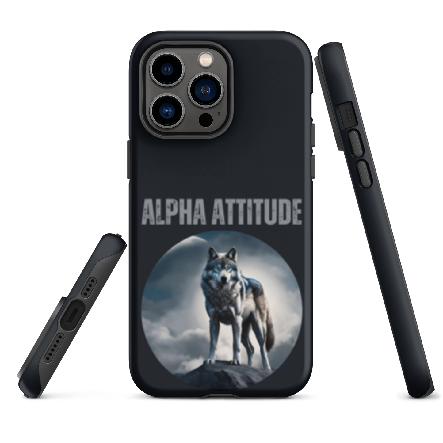 iPhone 'ALPHA ATTITUDE' Case - Wolf Mountain Motif | Available for iPhone 15 & 14 Series