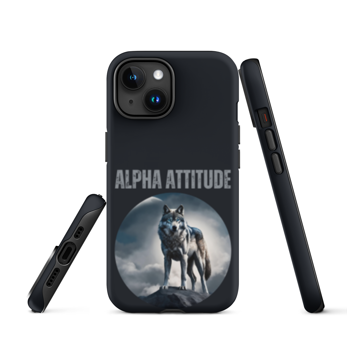 iPhone 'ALPHA ATTITUDE' Case - Wolf Mountain Motif | Available for iPhone 15 & 14 Series