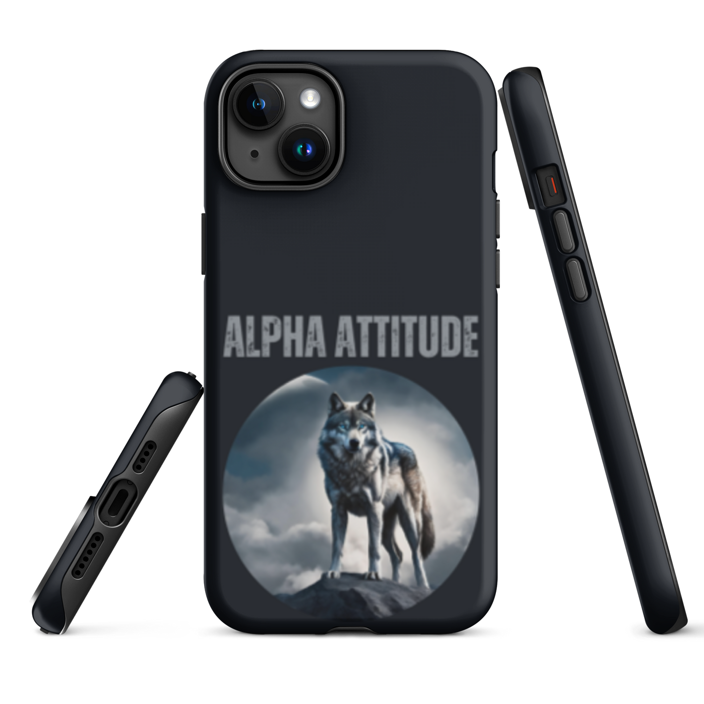 iPhone 'ALPHA ATTITUDE' Case - Wolf Mountain Motif | Available for iPhone 15 & 14 Series